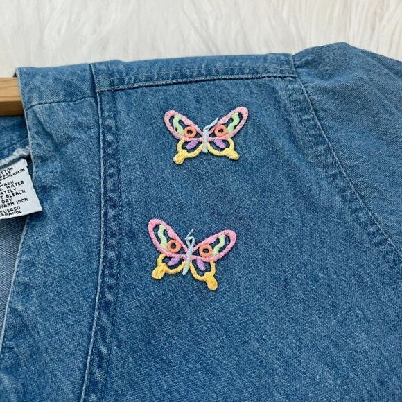 Vintage Y2K Embroidered Butterfly Denim Shirt Size Medium - Picture 8 of 12
